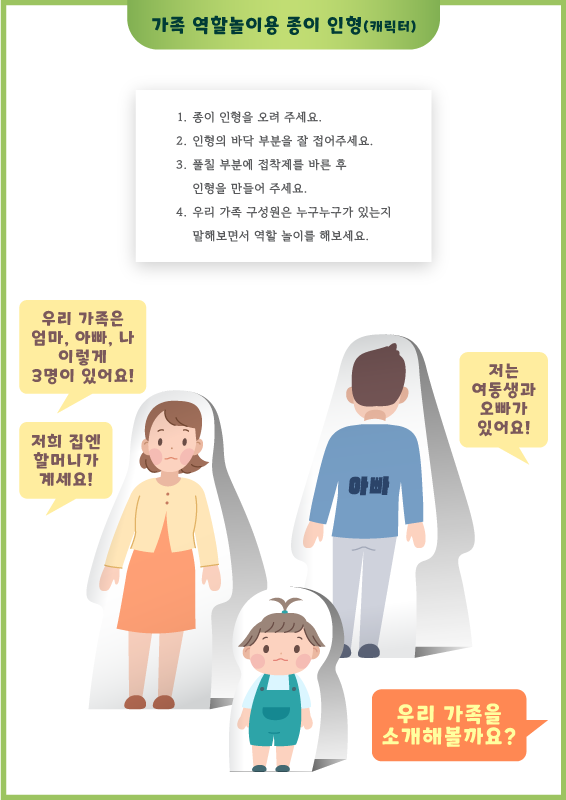 가족 역할놀이용 종이 인형