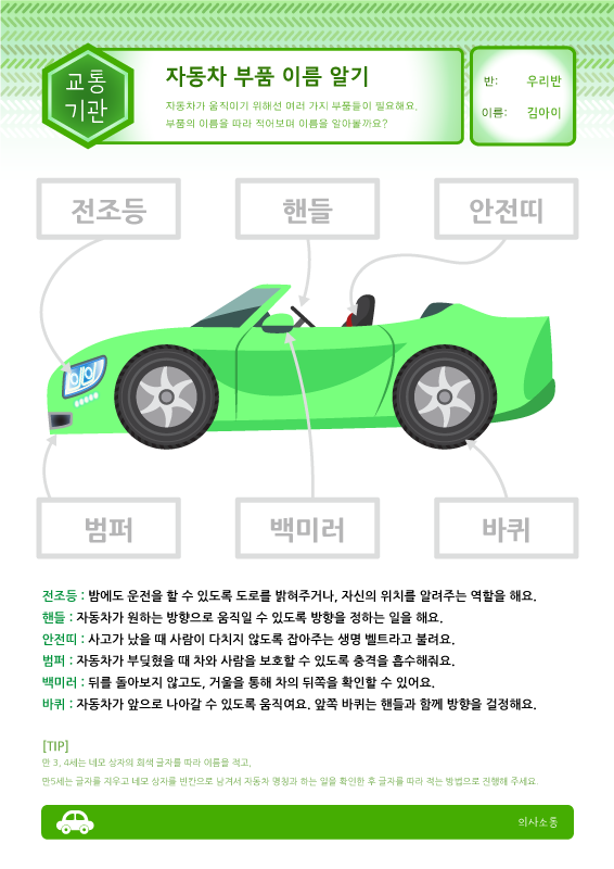 자동차 부품 이름 알기