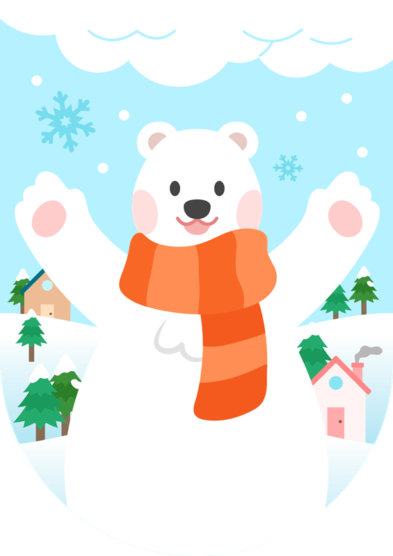 겨울 북극곰과 펭귄 가랜드